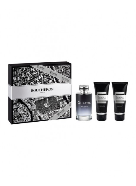 Cofre Boucheron QUATRE ABSOLU DE NUIT Homme edp 100 ml+After Shave Bálsamo 100+Gel Ducha 100ml
