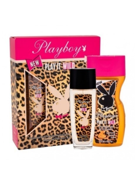 Cofre Playboy PLAY IT WILD Woman Desodorante Body Spray 75ml+Gel Ducha 250ml