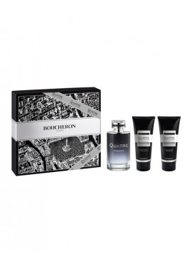 Cofre Boucheron QUATRE ABSOLU DE NUIT Homme edp 100 ml+After Shave Bálsamo 100+Gel Ducha 100ml