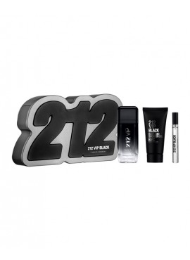 Cofre Carolina Herrera 212 VIP BLACK Men edp 100 ml+Mini edp 10ml+Gel de Ducha 100ml