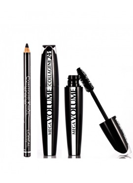 Pack L'Oreal MEGA VOLUME COLLAGENE 24H Máscara de Pestañas 2x9ml+Superliner Le Khôl
