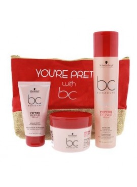 Neceser Schwarzkopf BC Peptide Repair Rescue Champú Micelar 250ml+Sérum Puntas Abiertas 75ml+Mascarilla 200ml